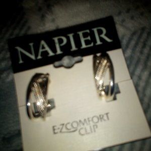 Silver Tone Hoop Clip Earrings
